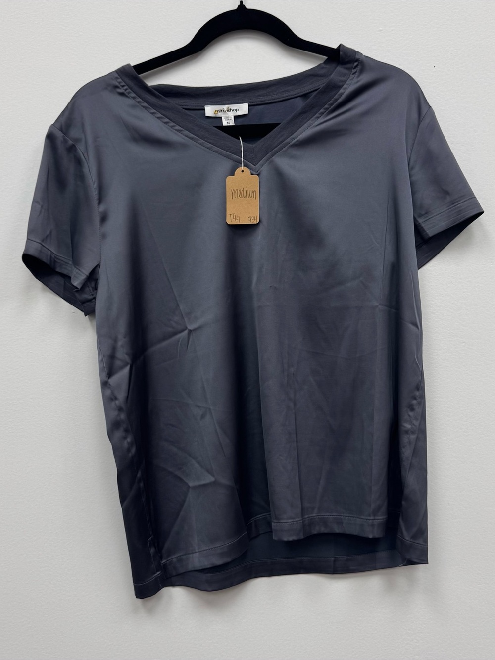 Gray V-Neck Women's athleticTop